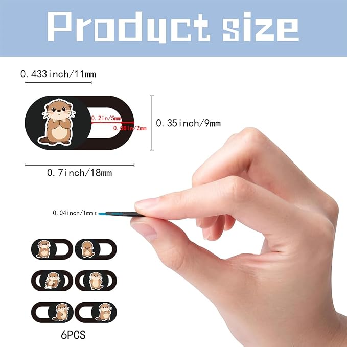 6Pcs 6 Styles Otter Cute Laptop Camera Cover Privacy Guard Accessories - Image 2