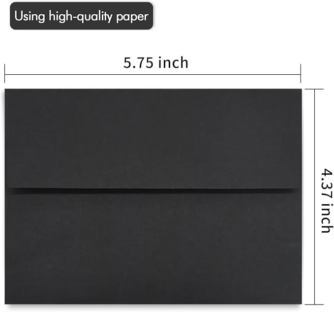 100 Pack A2 Black Envelopes Self Sealing Adhesive Perfect - Image 3