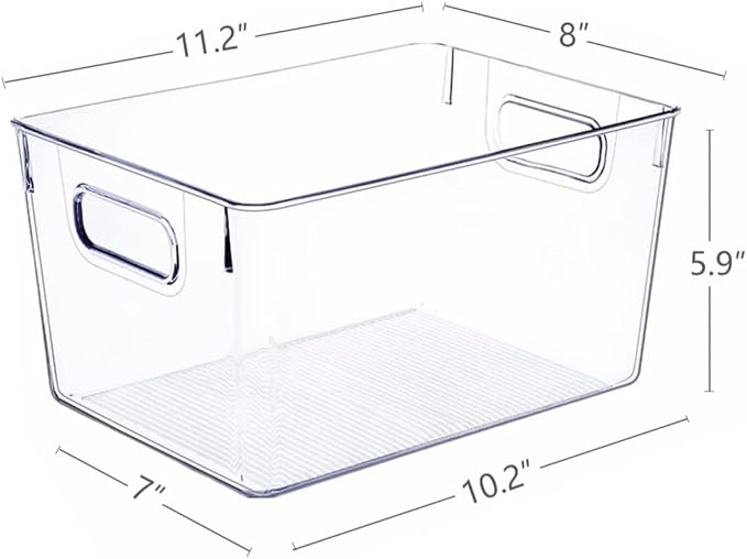 SKTEET Set of 8 Large Clear Plastic Storage Bins, Storage Containers - Image 6