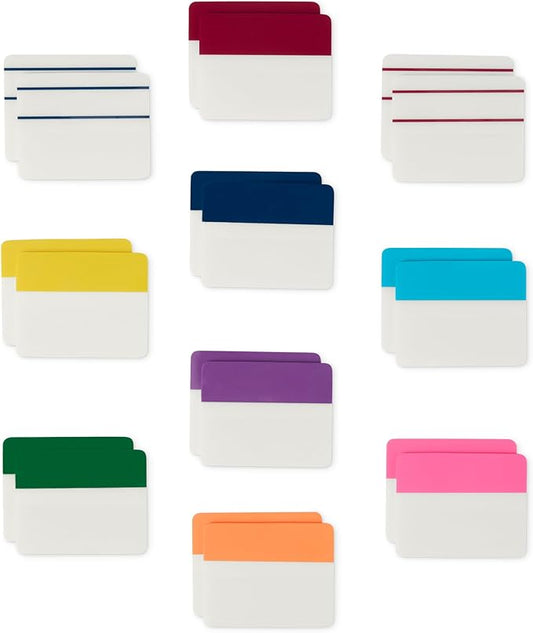 Amazon Basics Rectangular Tabs, 2 inch in Wide, 500 Pieces, Assorted Colors-DeskLoop Office