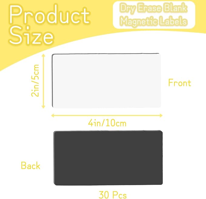 Dry Erase Magnets Blank Lables, 30 Pack Reusable Magnetic Labels - Image 2