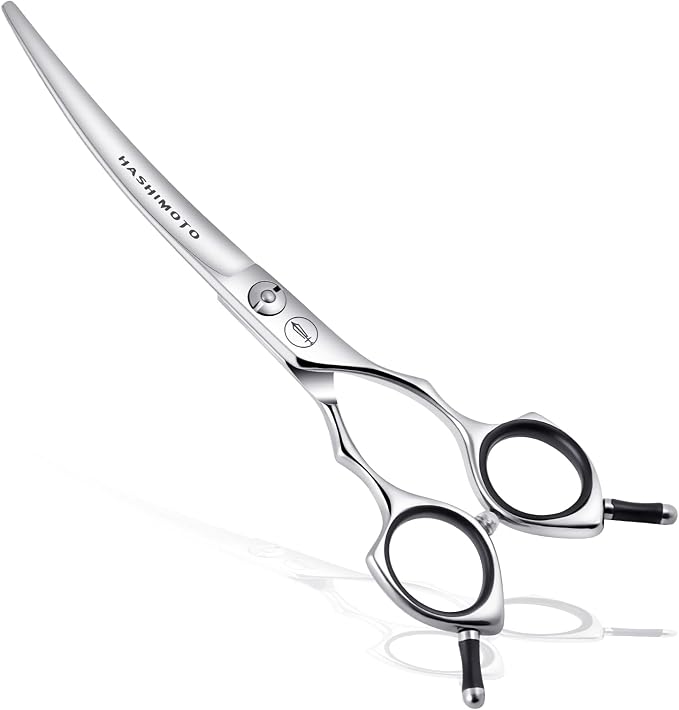 HASHIMOTO Dog Grooming Scissors, Curved Scissors by HASHIMOTO