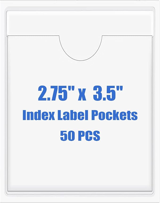 Origin-Joy 50 PCS Self-Adhesive Index Label Pockets by Origin-Joy