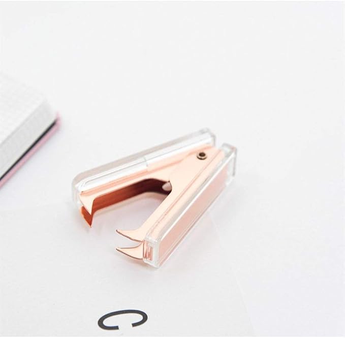 NatSumeBasics Staples Remover Rose Gold Clear Acrylic Staple Puller Removal Tool - Image 5