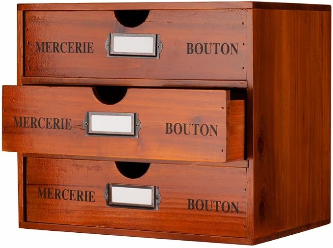 Wooden Storage Box Rustic Desktop Organizer by PACKGILO
