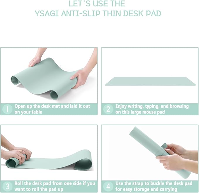 YSAGi Non-Slip Leather Desk Pad, Waterproof Laptop Computer Desk Keyboard Mat - Image 6