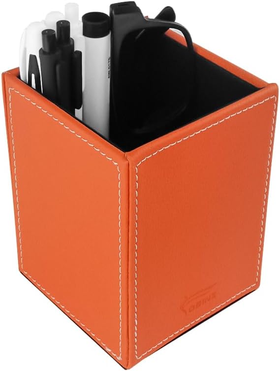 Pen Pencil Holder Cup Container PU Leather Desk Organizer Stand Decor Brush by Fosinz