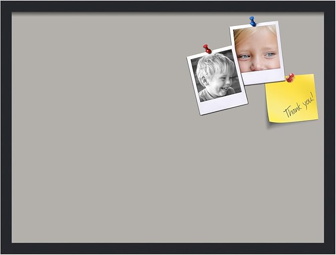 PinPix 27x20 Inch Cork Bulletin Board. This Decorative Framed Pin Board Comes with Dark Stone Design and a Satin Black Frame. Ideal for Home Office Decor or Message Board (PinPix-1808)-DeskLoop Office