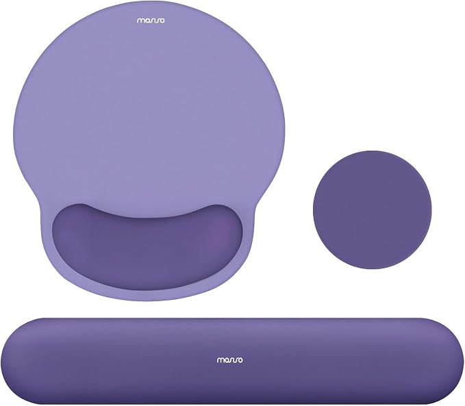 MOSISO Wrist Rest Support for Mouse Pad&Keyboard Set, Circle Curved Ergonomic by MOSISO
