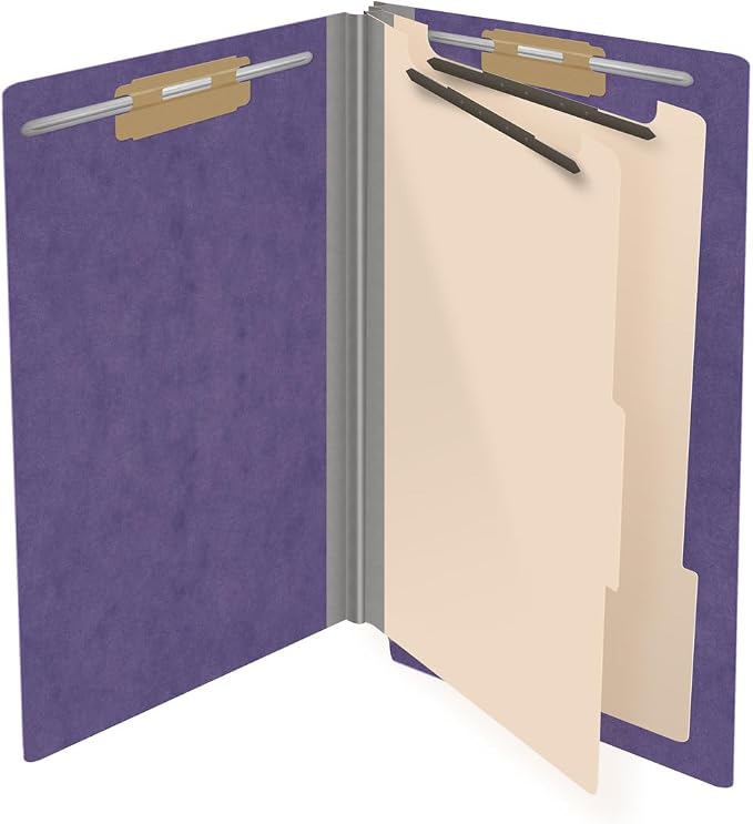 Ecom Folders End Tab Pressboard Classification Folders | Legal Size 25 Pt Stock - Image 4