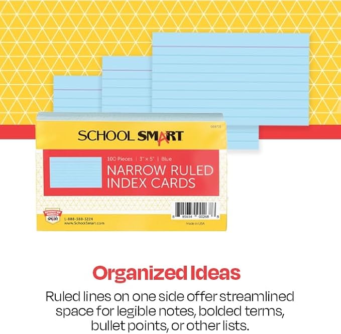 School Smart Ruled Index Cards, 3 x 5 Inches - Image 4