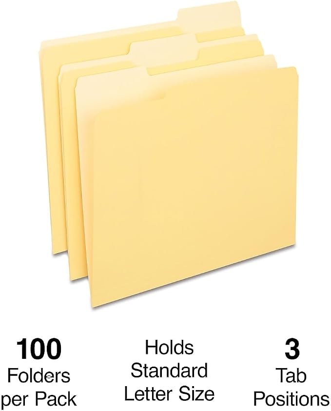 Staples File Folders, Letter Size, 1/3‑Cut Tabs, Durable Paper Stock - Image 2