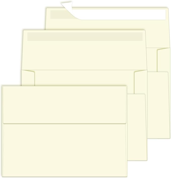 4x6 Envelopes For Invitation, A4 Envelope cream, 50 pack 4x6 card Envelopes by Rinrda