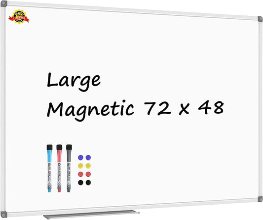 Lockways Large Dry Erase Board 72 x 48 Inch, Magnetic White Board by Lockways