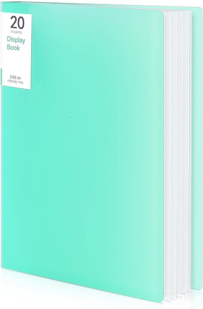 Phyxin Portfolio Binder, 20-Pocket Portfolio Folder 8.5" x 11", Displaying 40 by Phyxin