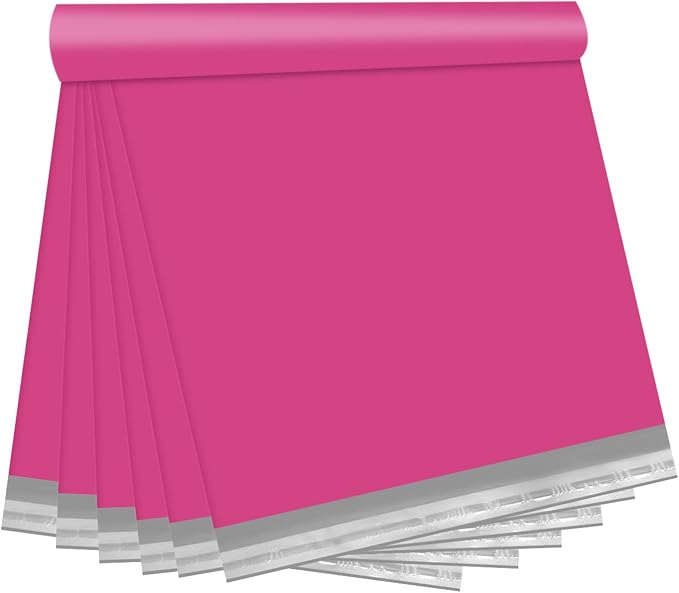 Pink Poly Mailers 12x15.5 Inch, 500 Pack | Self-seal shipping bags by Unknown