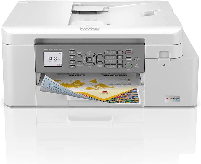 Brother MFC-J4335DW INKvestment Tank All-in-One Printer with Duplex and Wireless Printing Plus Up to 1-Year of Ink in-Box (Renewed Premium), White-DeskLoop Office