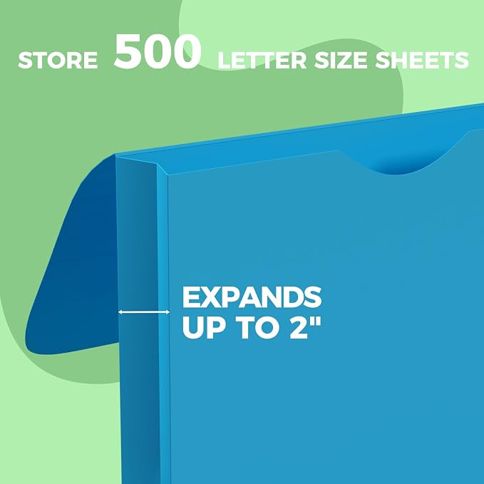 Ansook Plastic File Jackets, Expandable File Folders Letter Size - Image 7