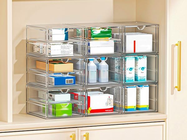 caktraie Acrylic Makeup Organizer, 4 Pack Drawer Organizer - Image 5