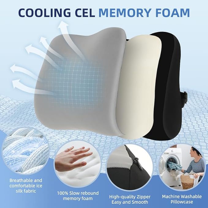 Lumbar Support Pillow for Office Chair, Memory Foam Lumbar Pillow for Lower - Image 2