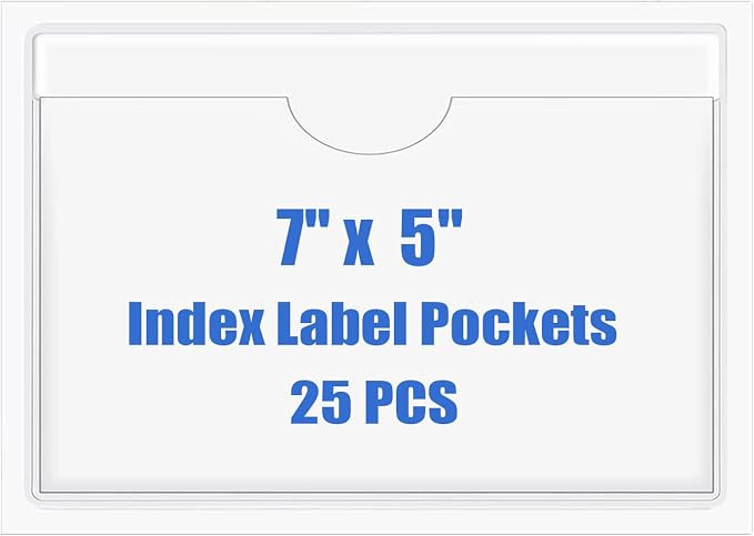Origin-Joy 25 PCS Self-Adhesive Index Label Pockets by Origin-Joy