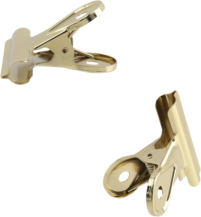 Xiaoyztan Mini Clips, 50mm Wide Gold Bulldog Clips Paper Clip Binder Bull Clip - Image 4