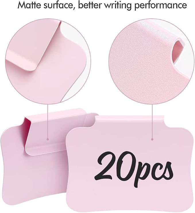 20PCS Basket Labels Clip On, Removable Plastic Bin - Image 6