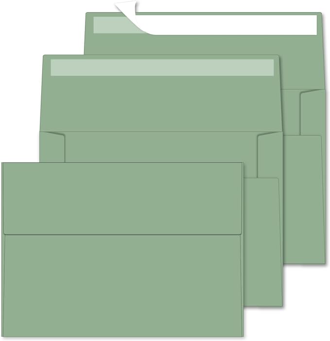 4x6 Envelopes For Invitation A4 Envelope green, 50 pack 4x6 card Envelopes Self by Rinrda