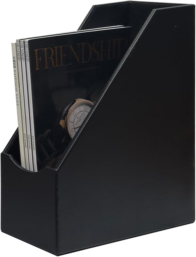 UnionBasic Magazine File Holder, Leatherette Desktop Document Organizer - Image 6