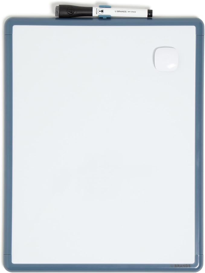U Brands Contempo Magnetic Dry Erase Board White Board, Includes Magnet and by UBrands