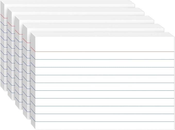 Index Cards 4x6, 200 Sheets, Ruled White Flash Cards by Ciphyfee