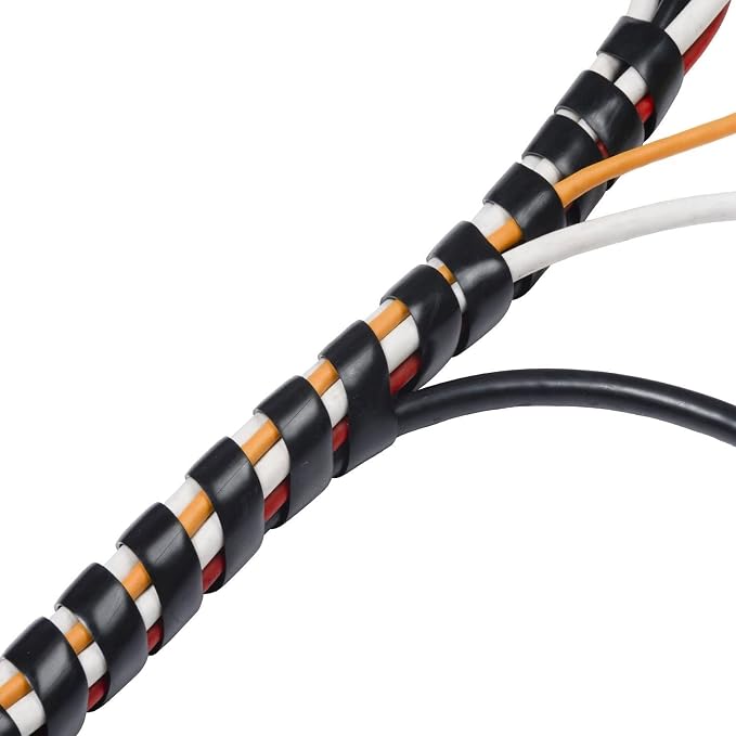 Spiral Cable Wrap - 25 Ft 3/8" Spiral Wire Wrap Cord Covers Bundle Sleeve Hose - Image 4