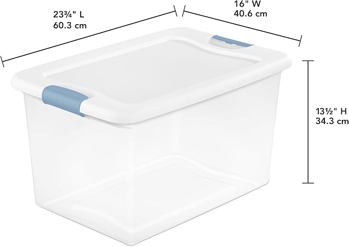 Sterilite 8-Pack 64 Quart Latching Box, Dorm Room, and Closet Organization - Image 2