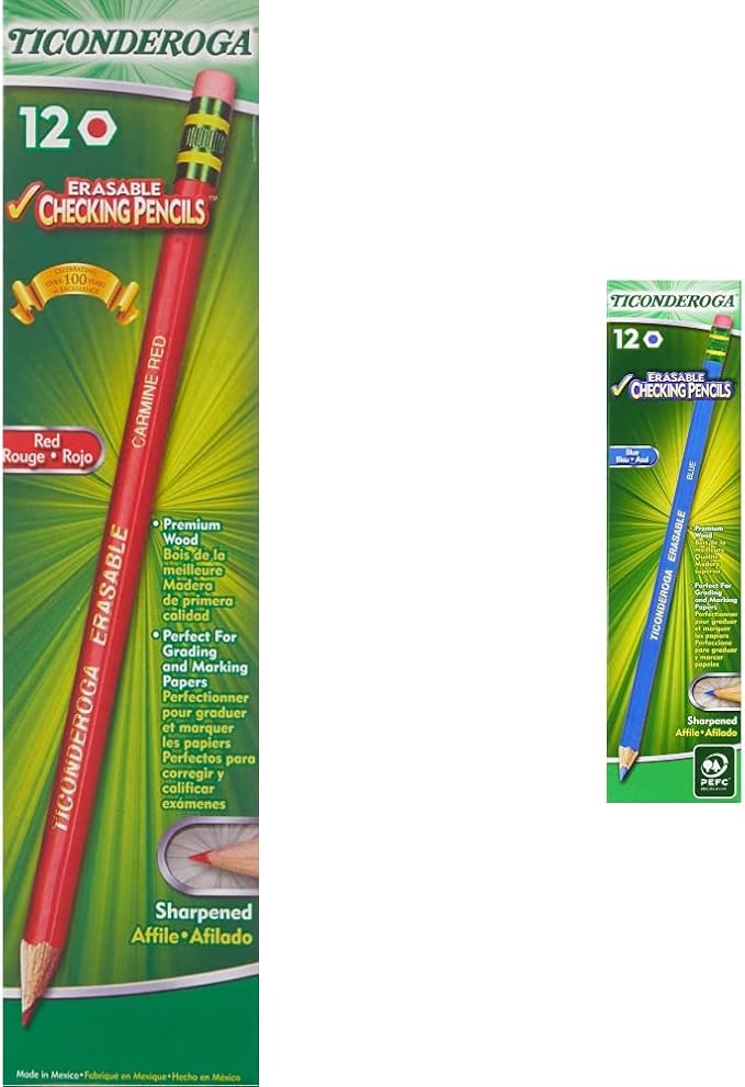 Ticonderoga Erasable Checking Pencils by Ticonderoga