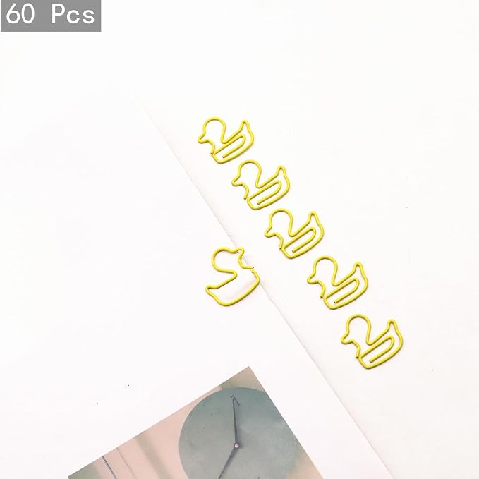 60 Pcs Yellow Duck Paper Clips, Duck Gifts - Image 4
