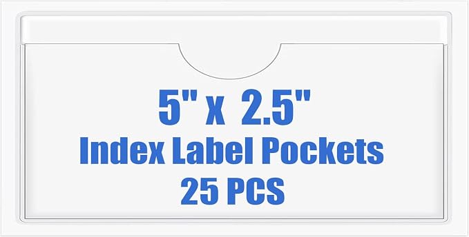 Origin-Joy 25 PCS Self-Adhesive Index Label Pockets by Origin-Joy