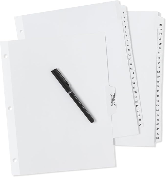 Blue Summit 1-50 Numbered Dividers - Image 5
