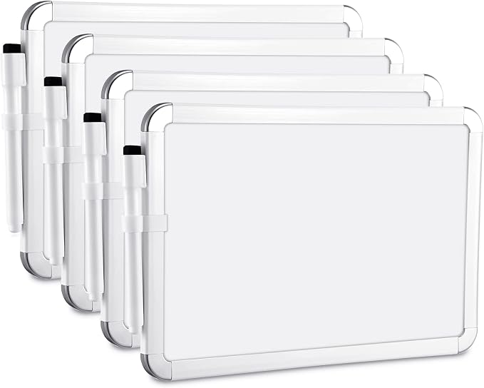 Sherr 4 Pcs Small White Board, 7 x 11 Magnetic Mini Wall Dry Erase Board by Sherr