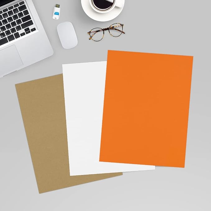 LUXPaper 8.5" x 11" Paper | Letter Size | Mandarin Orange | 80lb. Text | 500 Qty - Image 6
