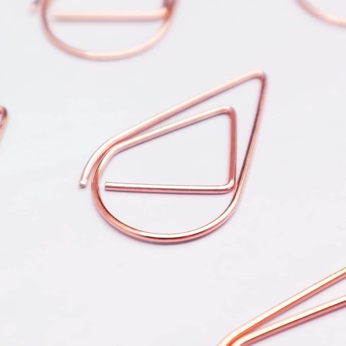 DEEDYGO 250 PCS Rose Gold Teardrop Paper Clips, 1 Inch | Cute Drop-shaped - Image 4