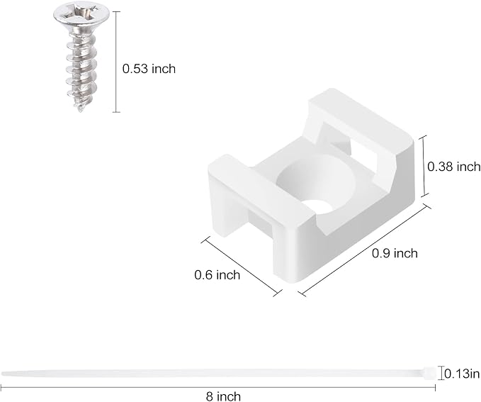 100 Pcs Cable Zip Tie Saddle Type Mounts Base - Image 2