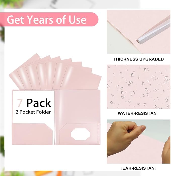 Plastic File Folders with 2 Pockets, File Folders Letter Size 8.5x11 inches - Image 3