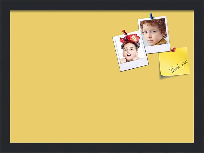 PinPix 18x13 Inch Cork Bulletin Board. This Decorative Framed Pin Board Comes with Honey Pastel Design and a Satin Black Frame. Ideal for Home Office Decor or Message Board (PinPix-1810)-DeskLoop Office