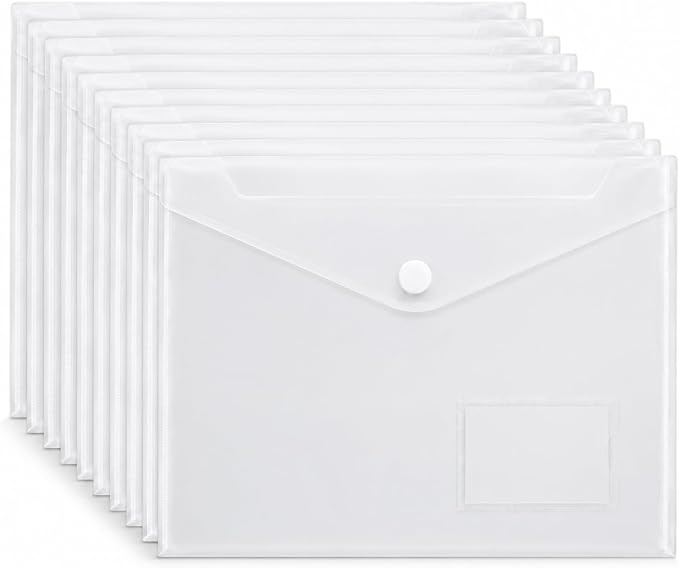 10 Pack Clear Folders for Documents Plastic Folders by AOGELI