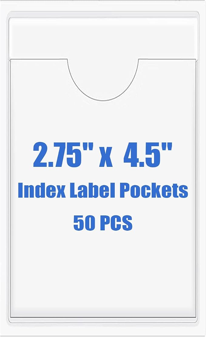Origin-Joy 50 PCS Self-Adhesive Index Label Pockets by Origin-Joy