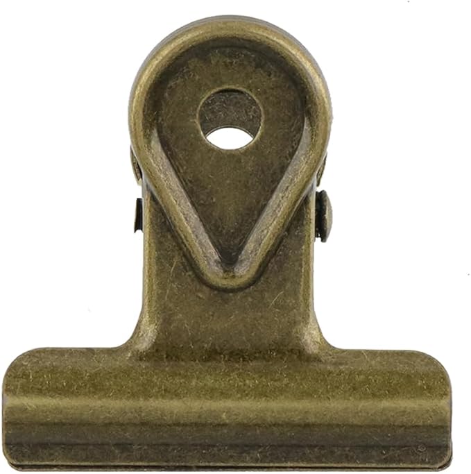 Xiaoyztan Mini Clips, 30mm Wide Bronze Bulldog Clips Paper Clip Binder Bull - Image 2