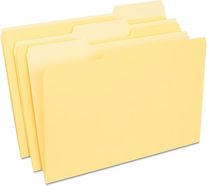 Staples File Folders, Legal Size, 1/3‑Cut Tabs, Durable Paper Stock, 200/Carton by Staples