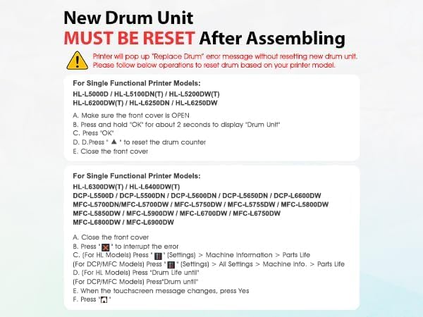 DR820 DR-820 Drum Unit Black 2 Pack Compatible Replacement for Brother DR820 DR 820 DR-820 for HL-L6200DW HLL6200DW L6200DW MFC-L5850DW MFC-L5900DW MFC-L5700DW HL-L5200DW L5200DWT Printer Ink-DeskLoop Office