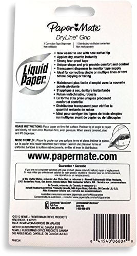 Paper Mate 660415 Liquid Paper DryLine Grip Correction Tape Dispenser, - Image 4