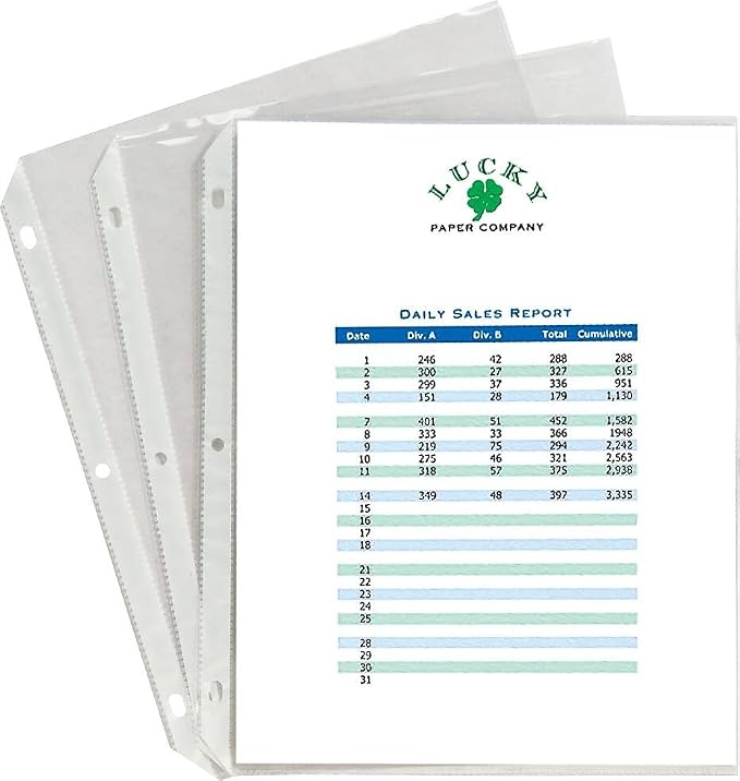 Staples Sheet Protectors, 8.5" x 11", Top‑Loading, 3‑Hole Punched, 2.4 Mil - Image 3